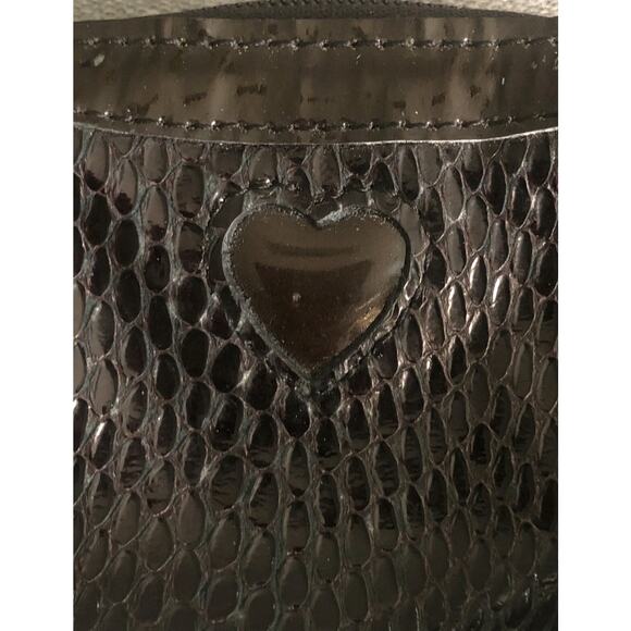 Brighton Vintage Snakeskin Embossed Patent Leather Zip Coin Purse Earbud Case - Picture 3 of 5